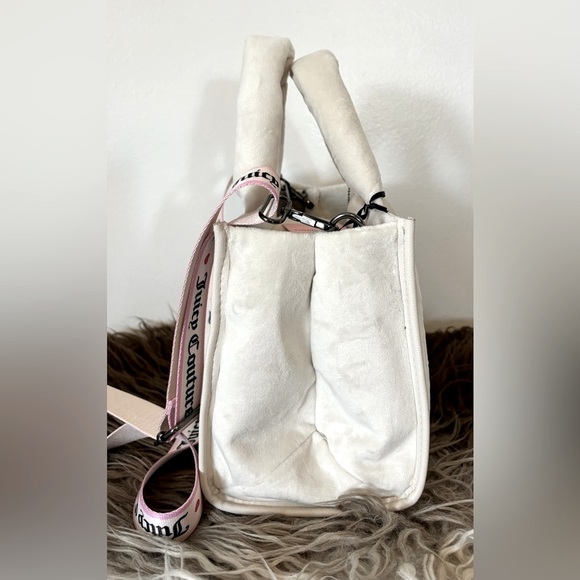 Juicy Couture Bag Extra Spender Mini Tote Velvet Satchel - Ivory Cream Angel - Picture 8 of 13